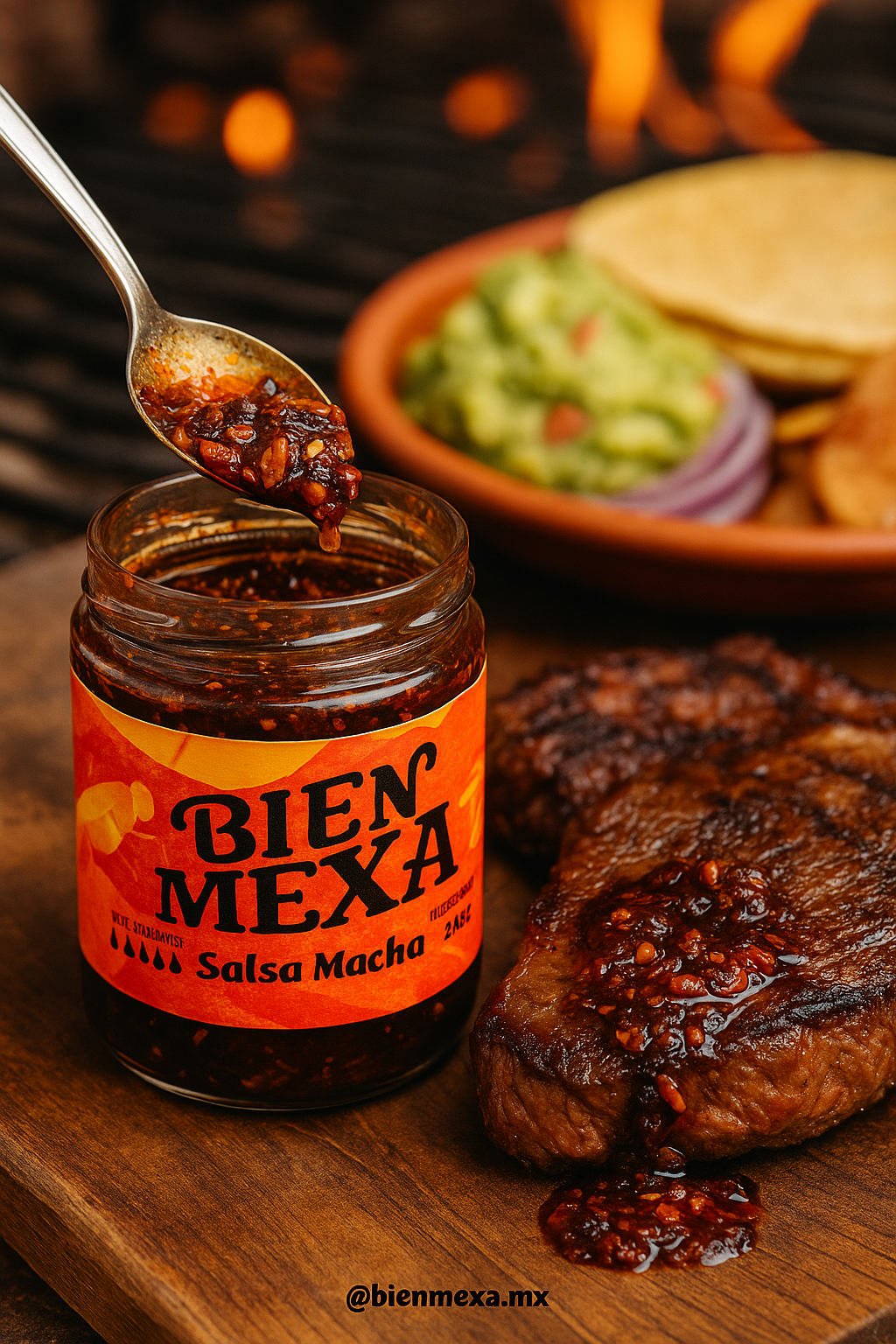 Salsa macha con chapulines